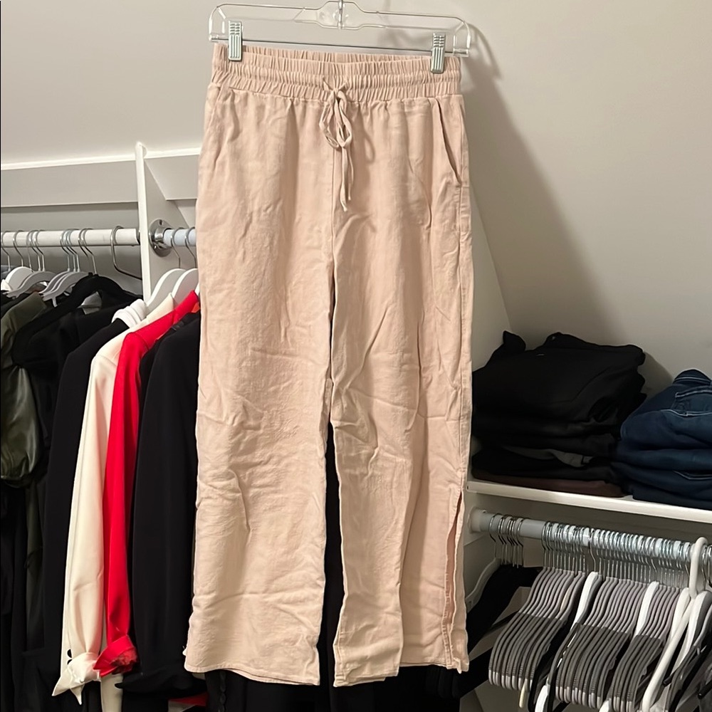 Beige Drawstring Lounge Pants